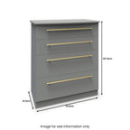 Commode profonde à 4 tiroirs Bramham grise