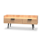 Meuble TV Asher en chêne clair avec pieds noirs