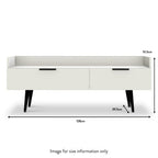 Meuble TV Asher blanc avec pieds noirs