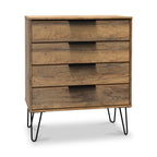 Commode à 4 tiroirs Moreno en chêne rustique