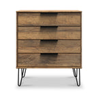 Commode à 4 tiroirs Moreno en chêne rustique