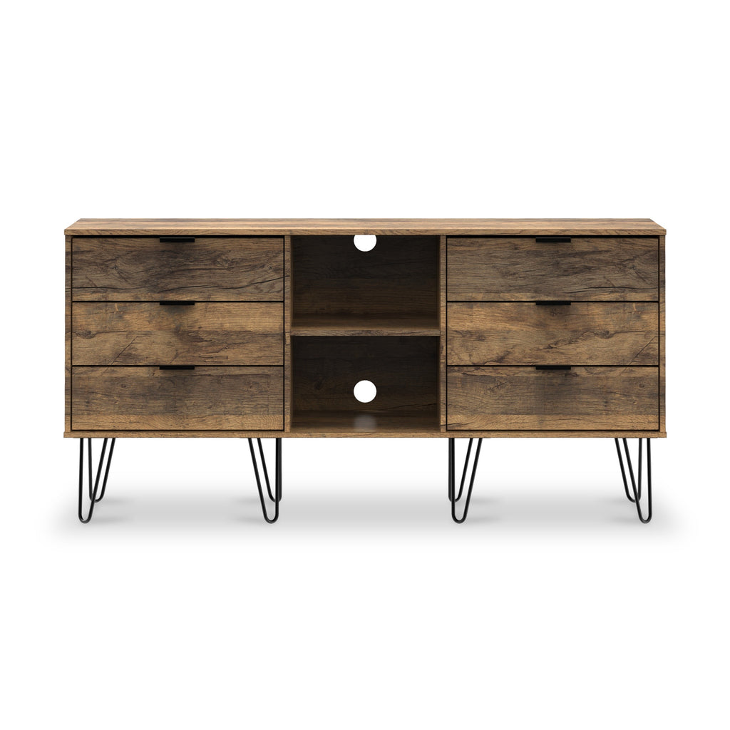 Buffet Moreno en chêne rustique à 6 tiroirs