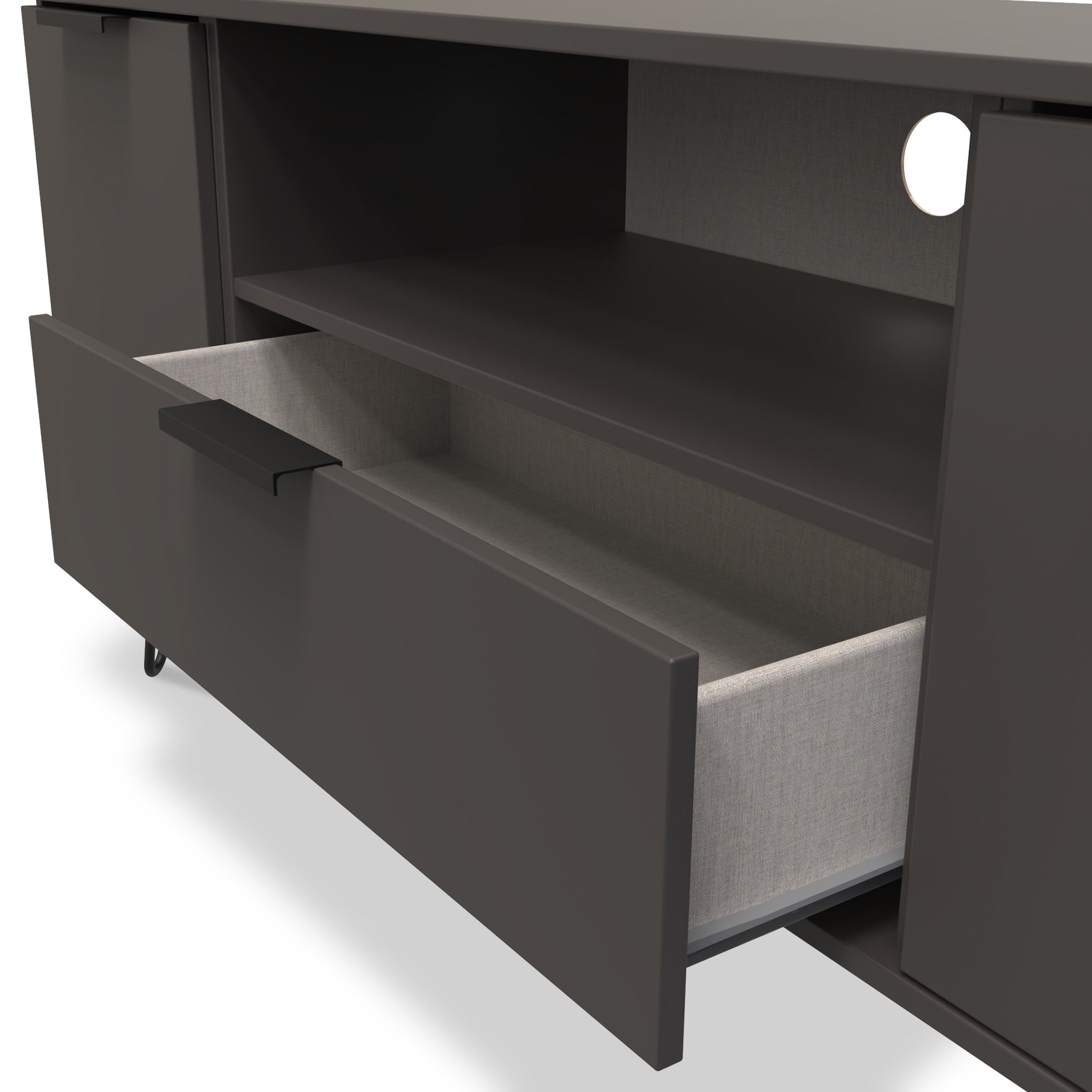 Meuble TV large Moreno à 2 portes et 1 tiroir