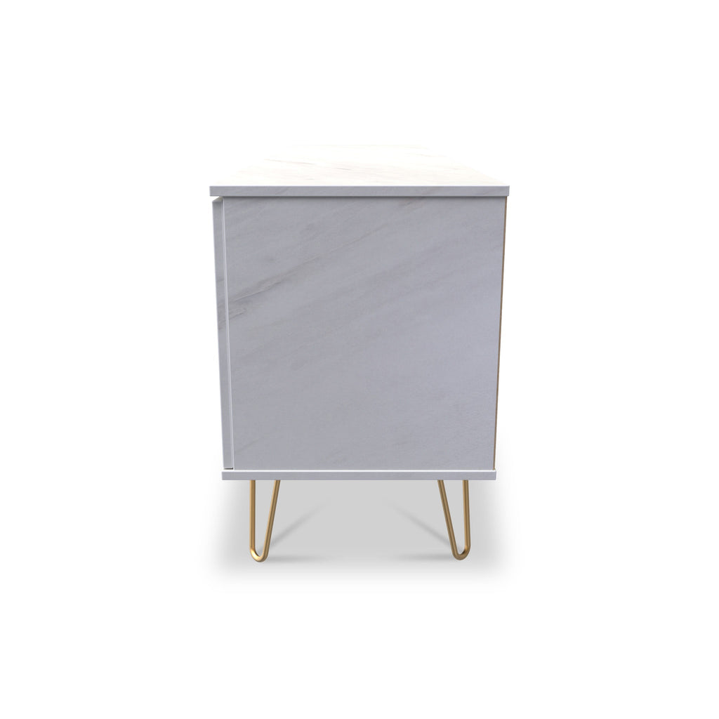 Meuble TV large Moreno Marble à 2 portes et 1 tiroir