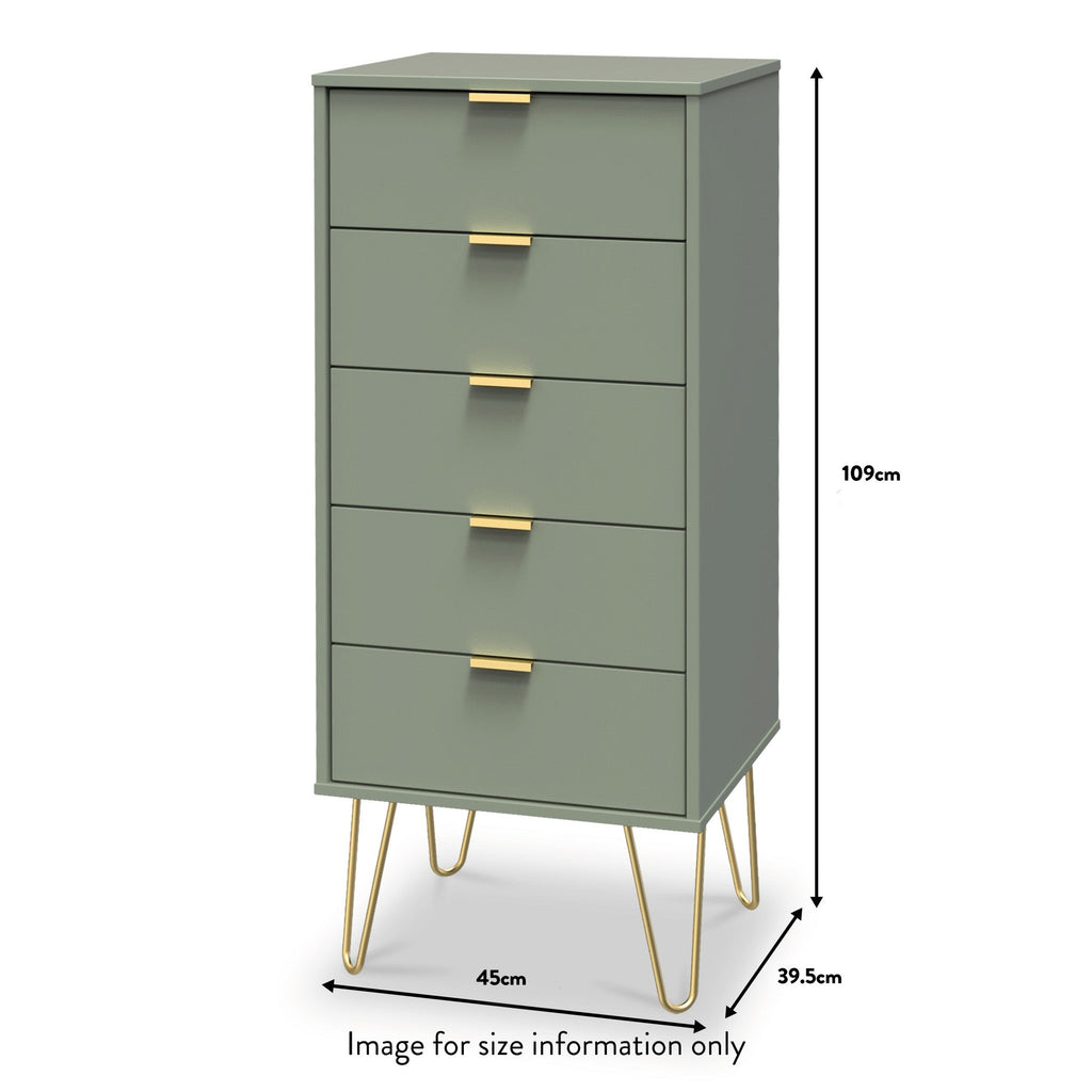 Commode haute Moreno à 5 tiroirs