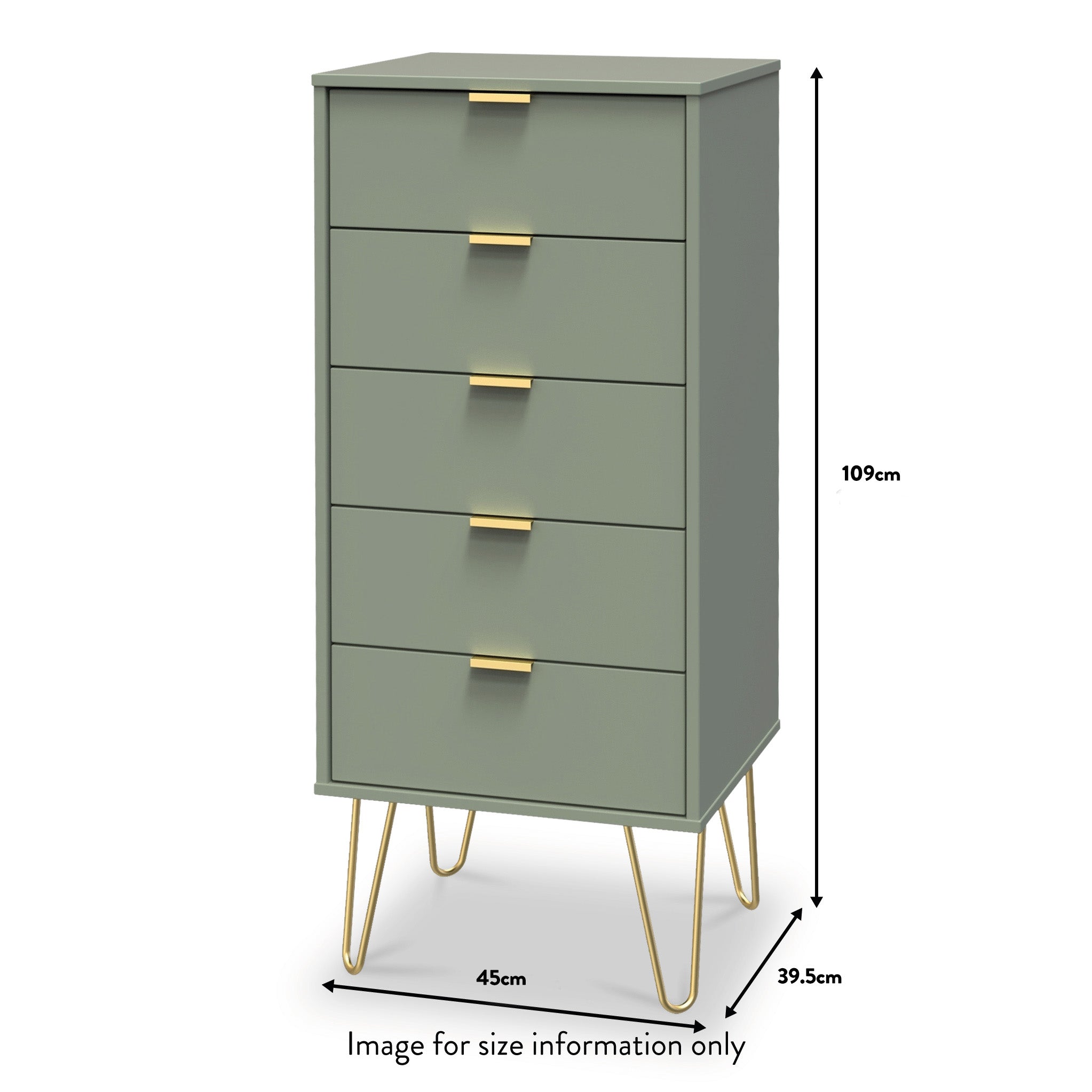 Commode haute Moreno à 5 tiroirs