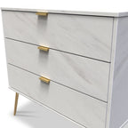 Commode à 3 tiroirs effet marbre Moreno