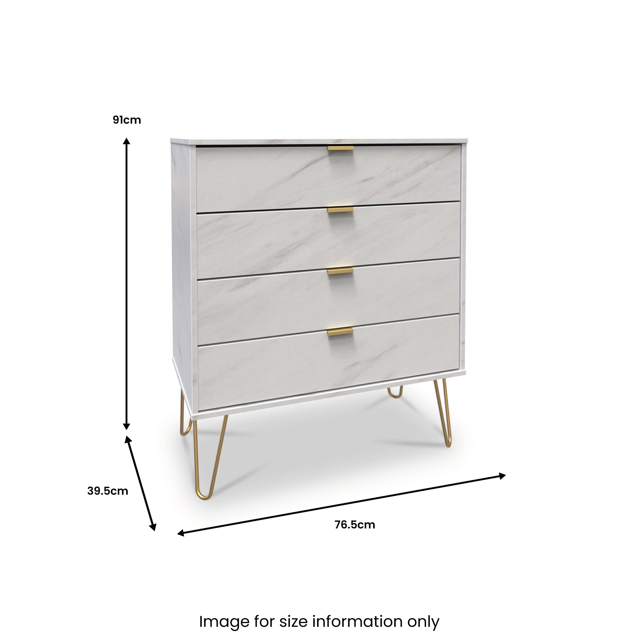 Commode à 4 tiroirs effet marbre Moreno