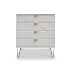 Commode à 4 tiroirs effet marbre Moreno