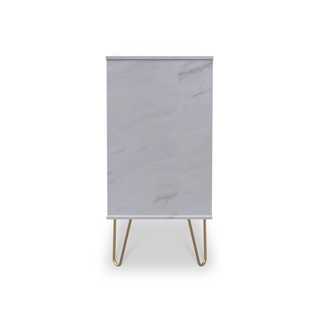 Commode à 4 tiroirs effet marbre Moreno