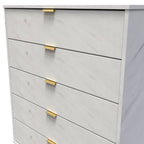 Commode à 5 tiroirs effet marbre Moreno