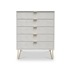 Commode à 5 tiroirs effet marbre Moreno