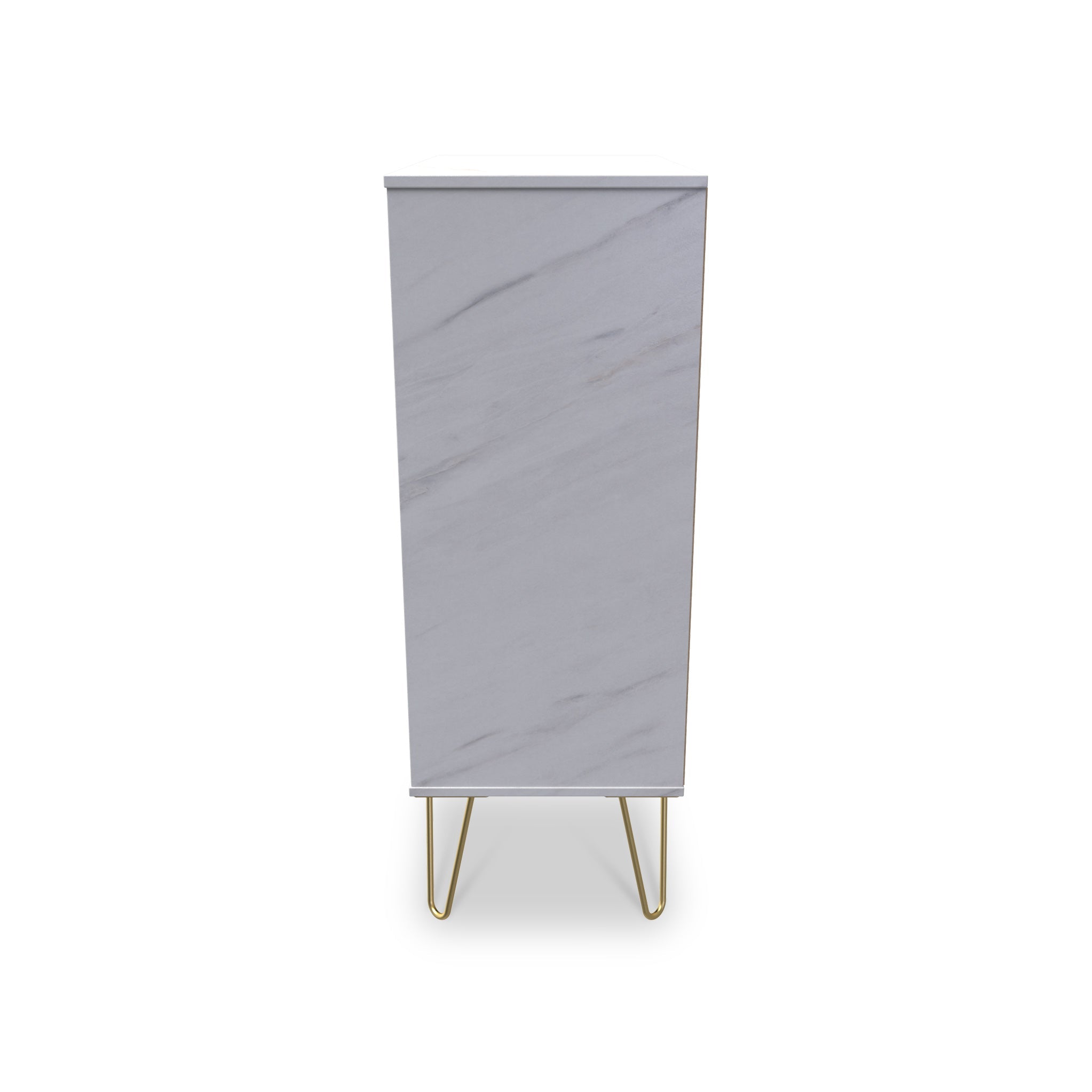 Commode à 5 tiroirs effet marbre Moreno