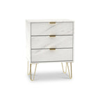 Meuble midi à 3 tiroirs effet marbre Moreno