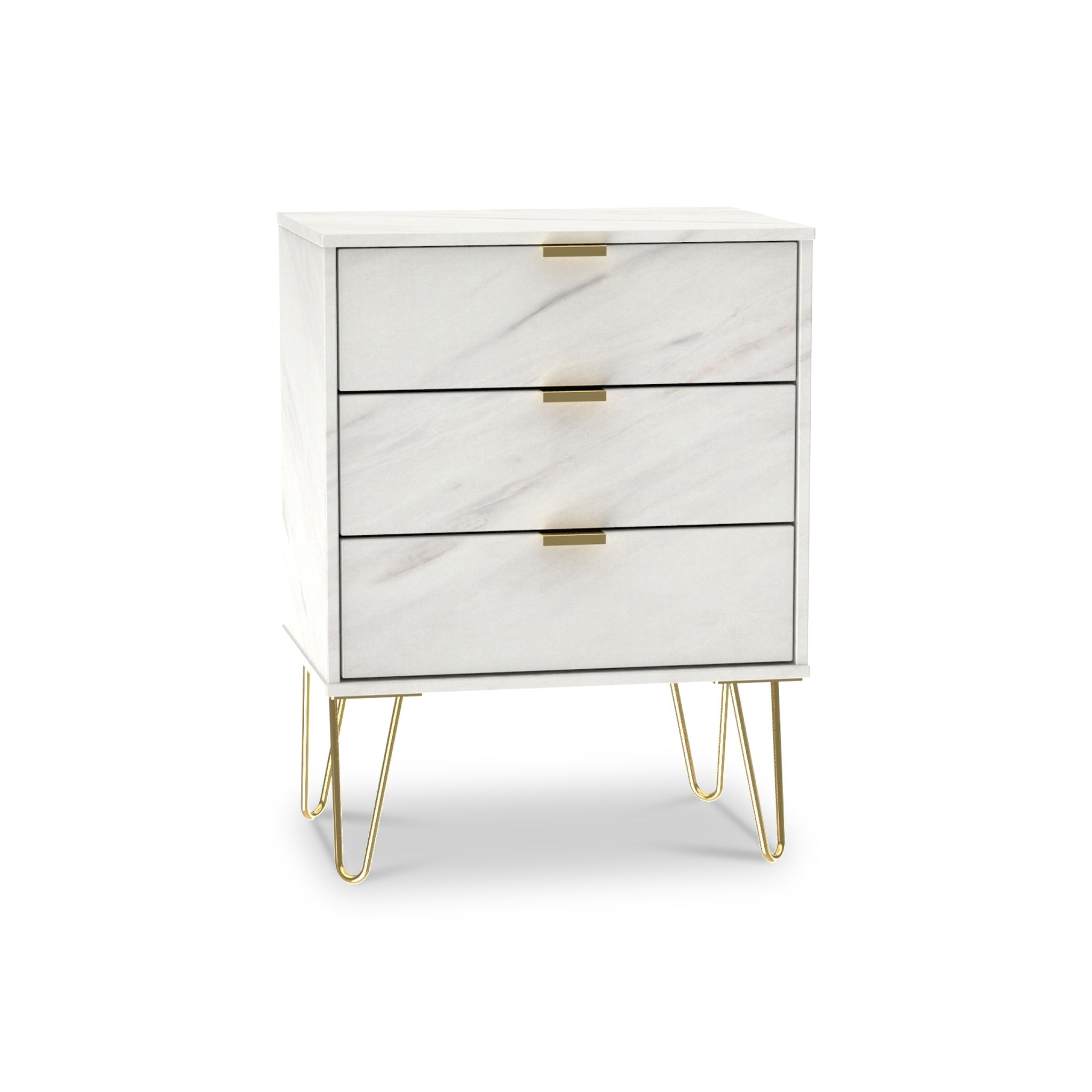 Meuble midi à 3 tiroirs effet marbre Moreno