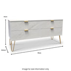 Meuble de rangement bas en marbre Moreno à 4 tiroirs