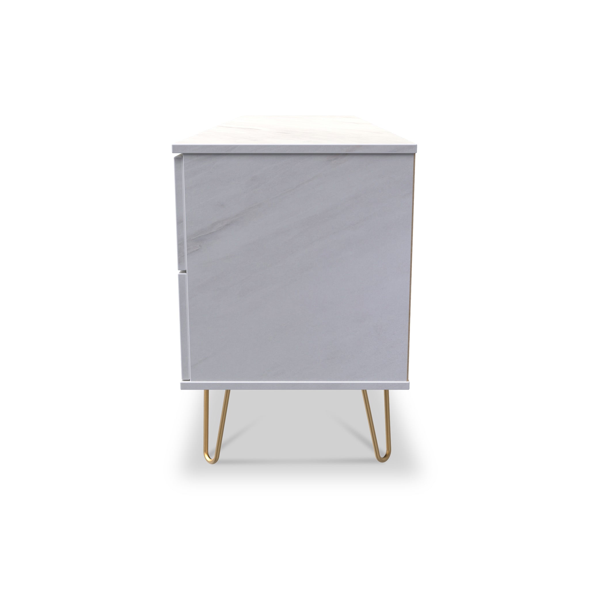 Buffet large Moreno effet marbre, 2 tiroirs et 2 portes