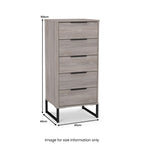 Commode haute Ashbourne à 5 tiroirs