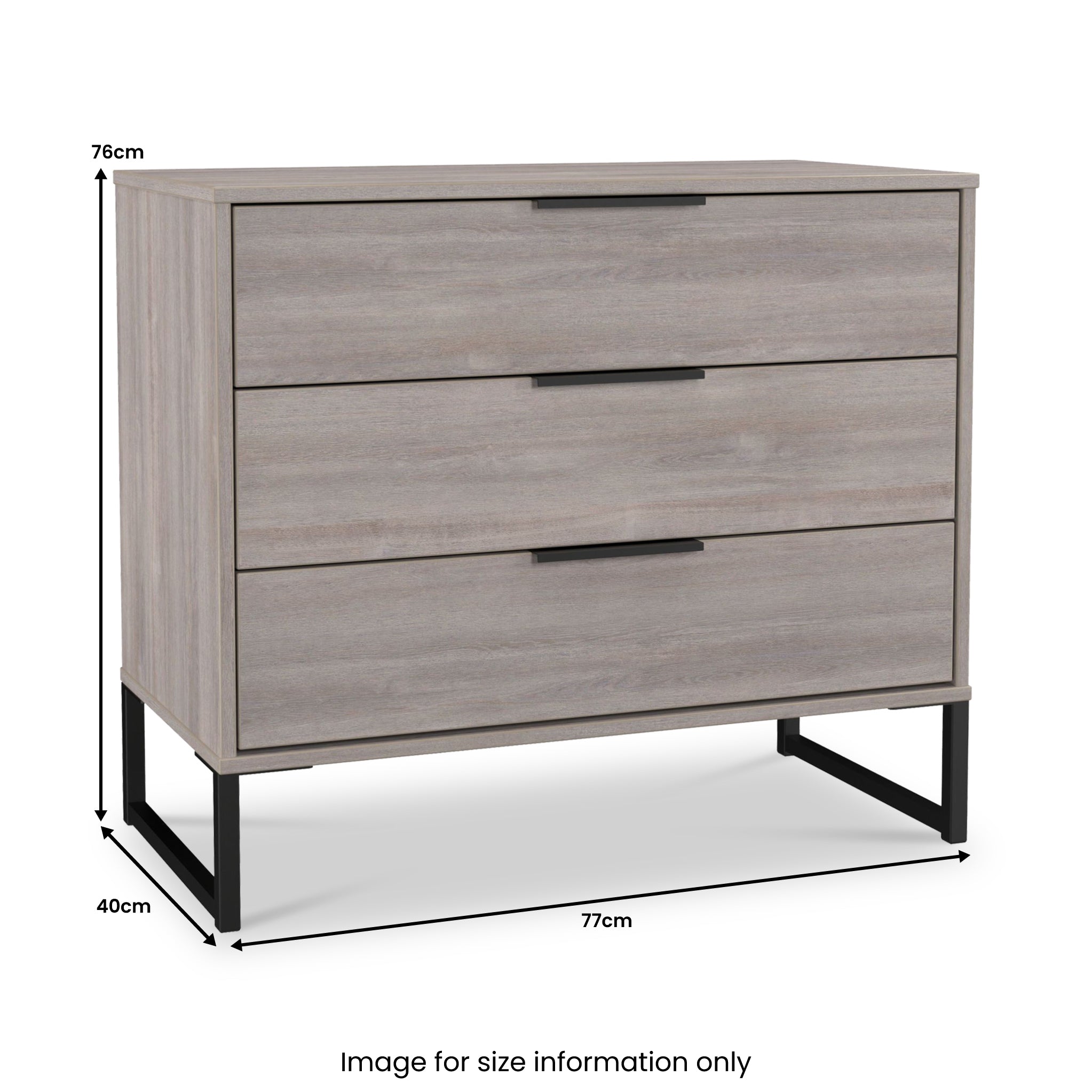 Commode large à 3 tiroirs Ashbourne