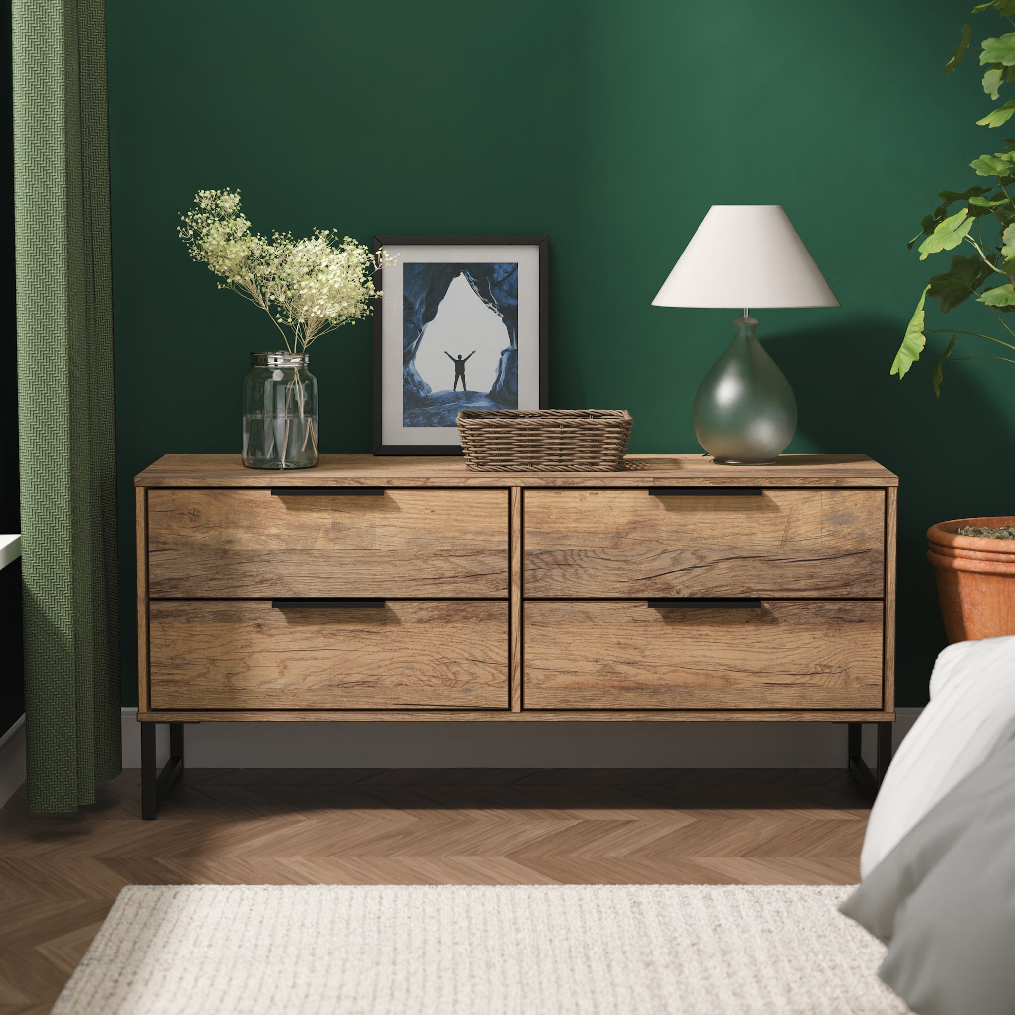 Meuble de rangement bas Ashbourne à 4 tiroirs