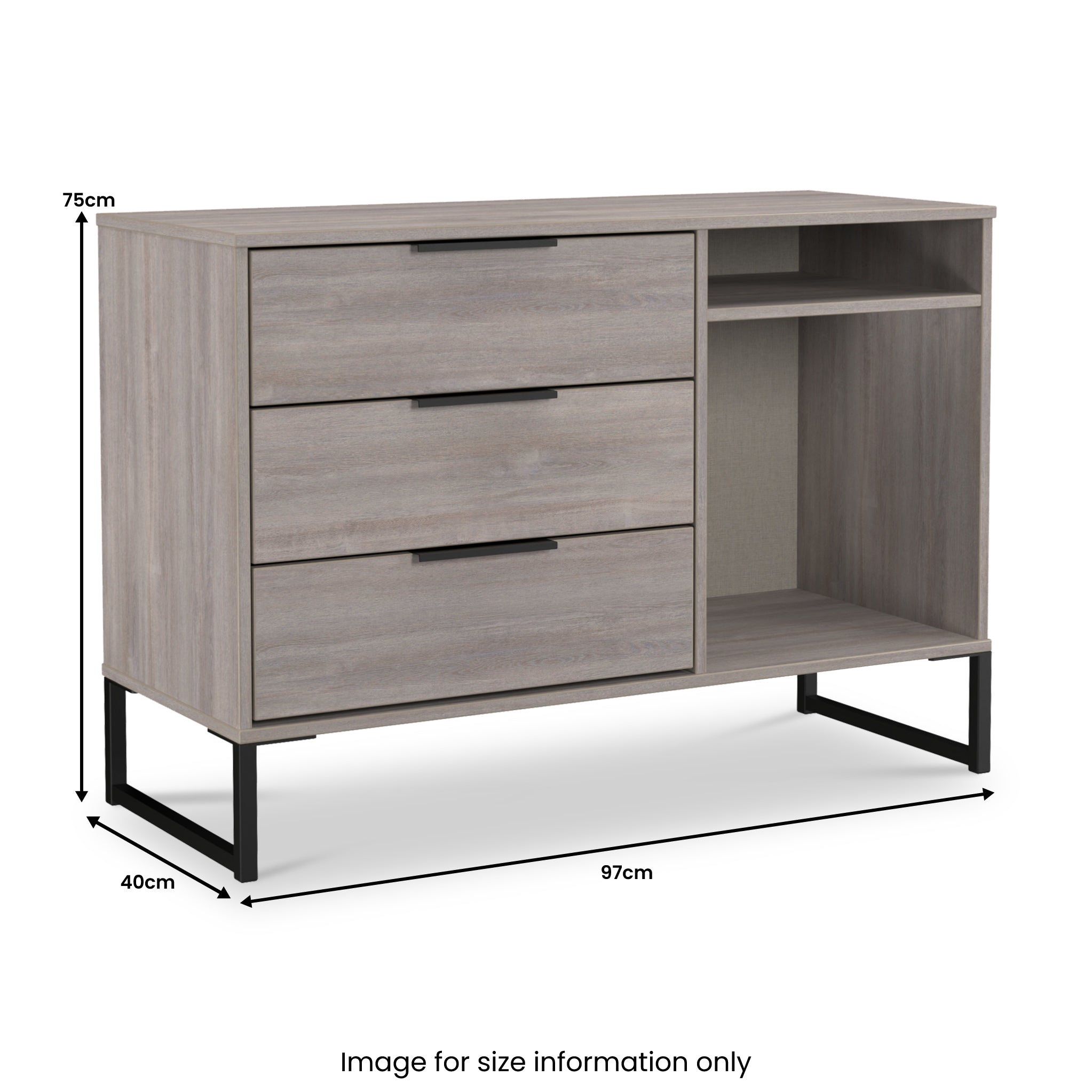 Meuble TV Ashbourne à 3 tiroirs