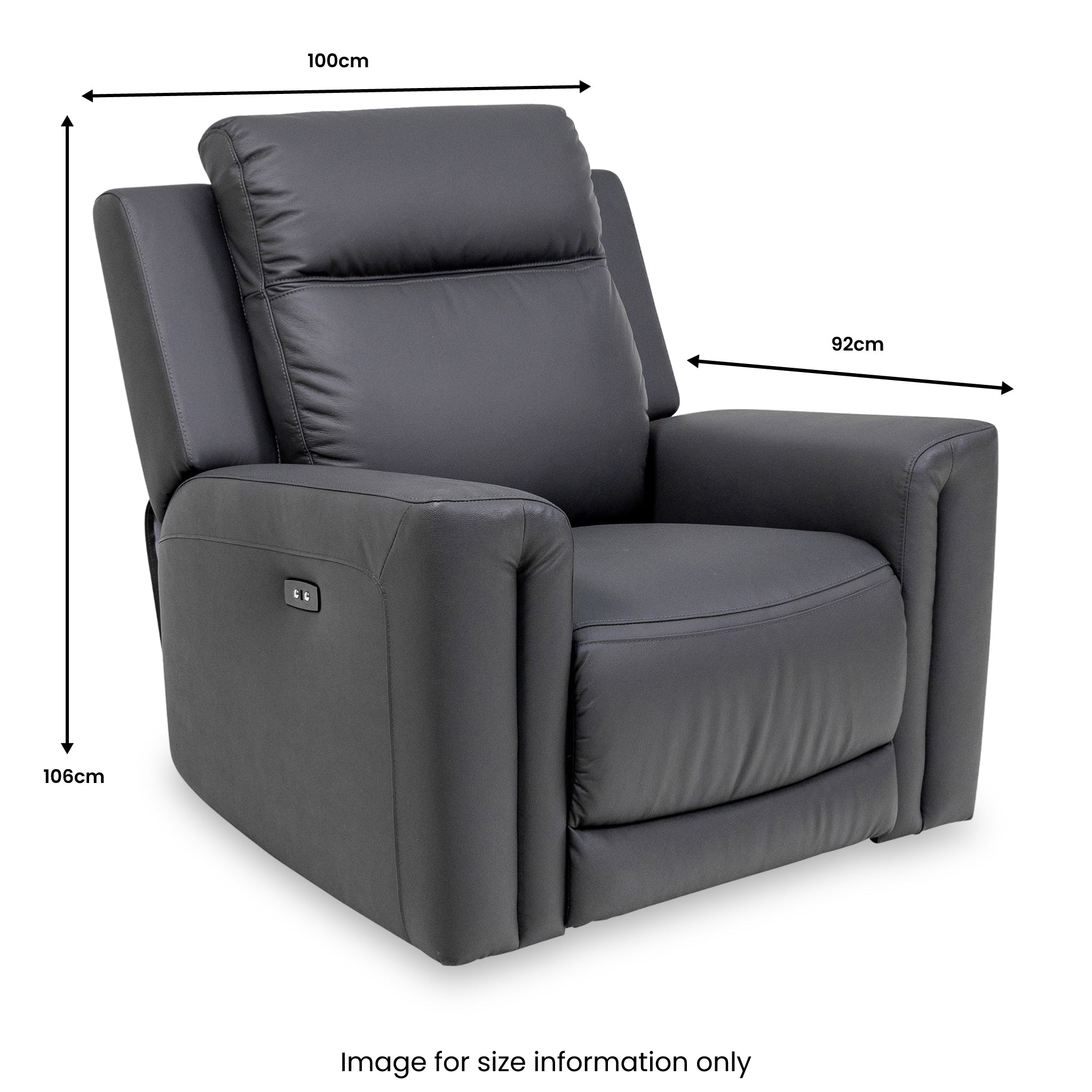 Fauteuil inclinable électrique en cuir Benton