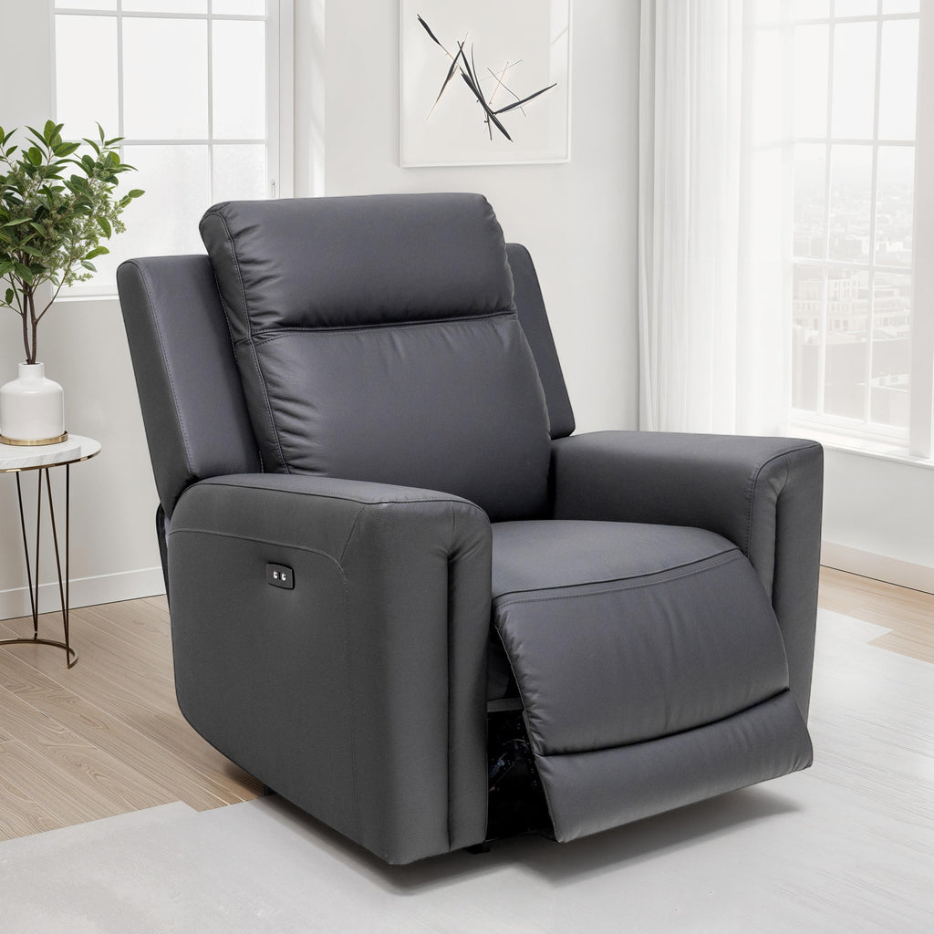 Fauteuil inclinable électrique en cuir Benton