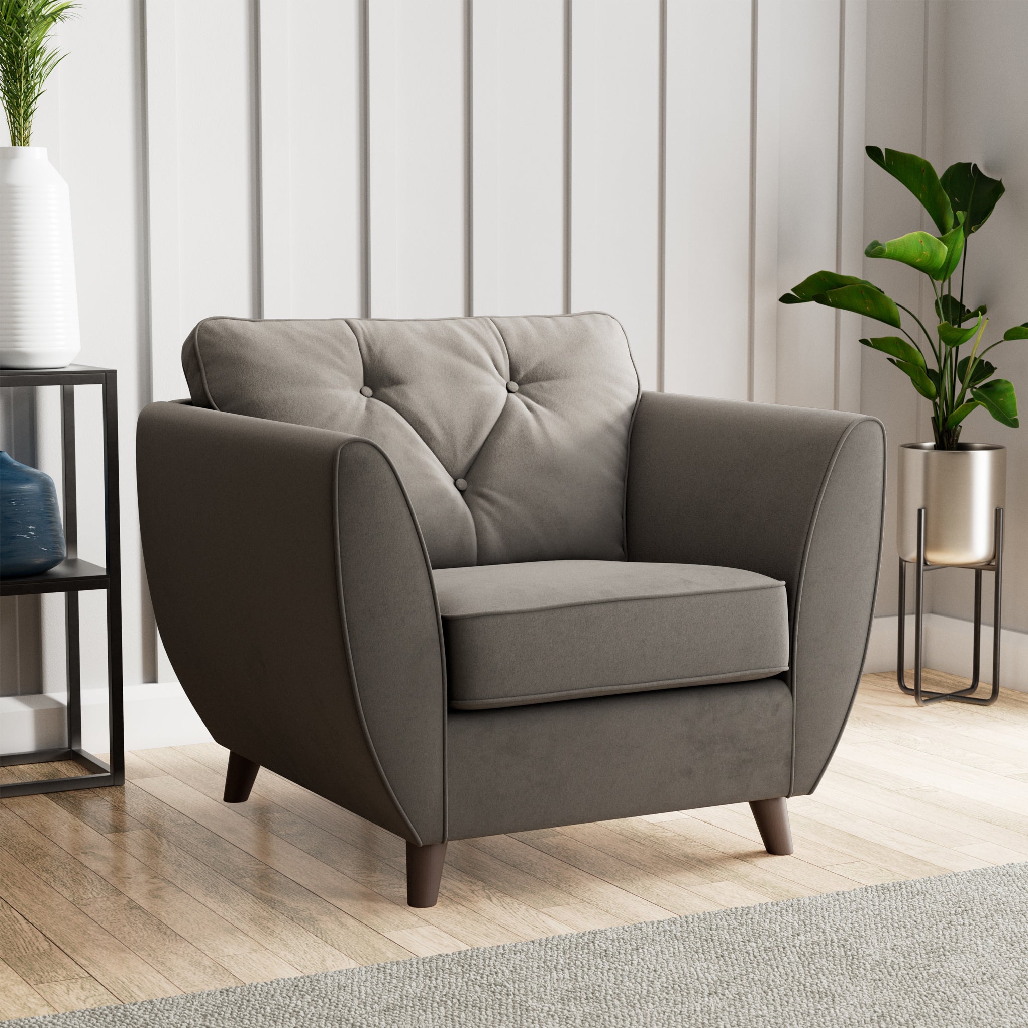 Fauteuil Edison en velours