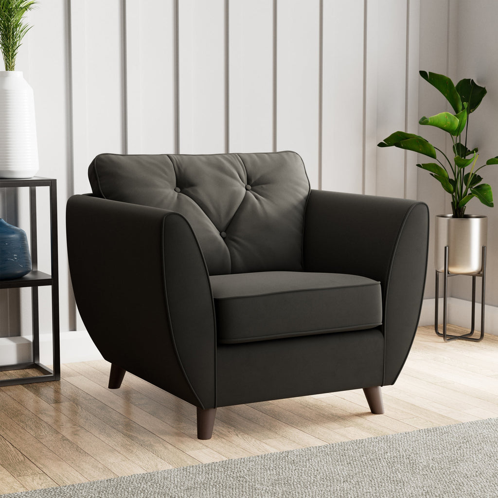 Fauteuil Edison en velours