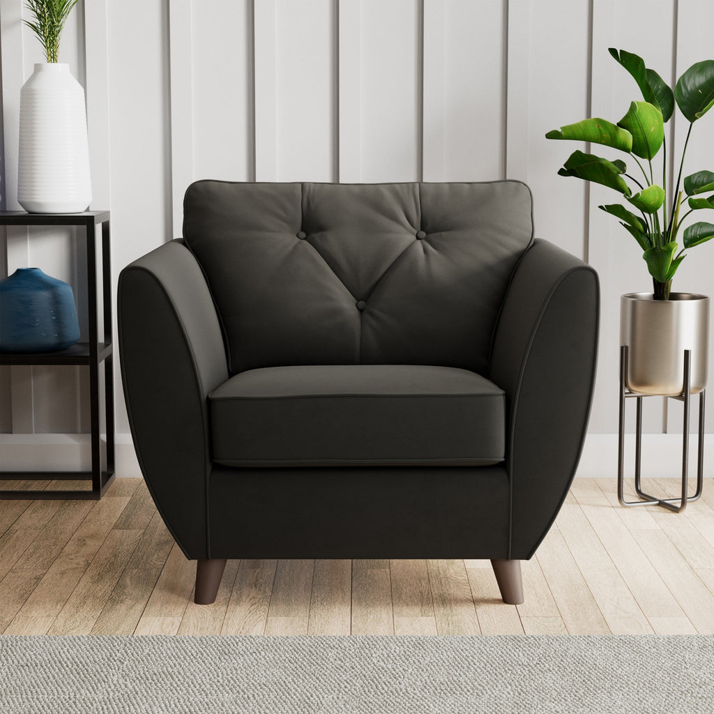 Fauteuil Edison en velours