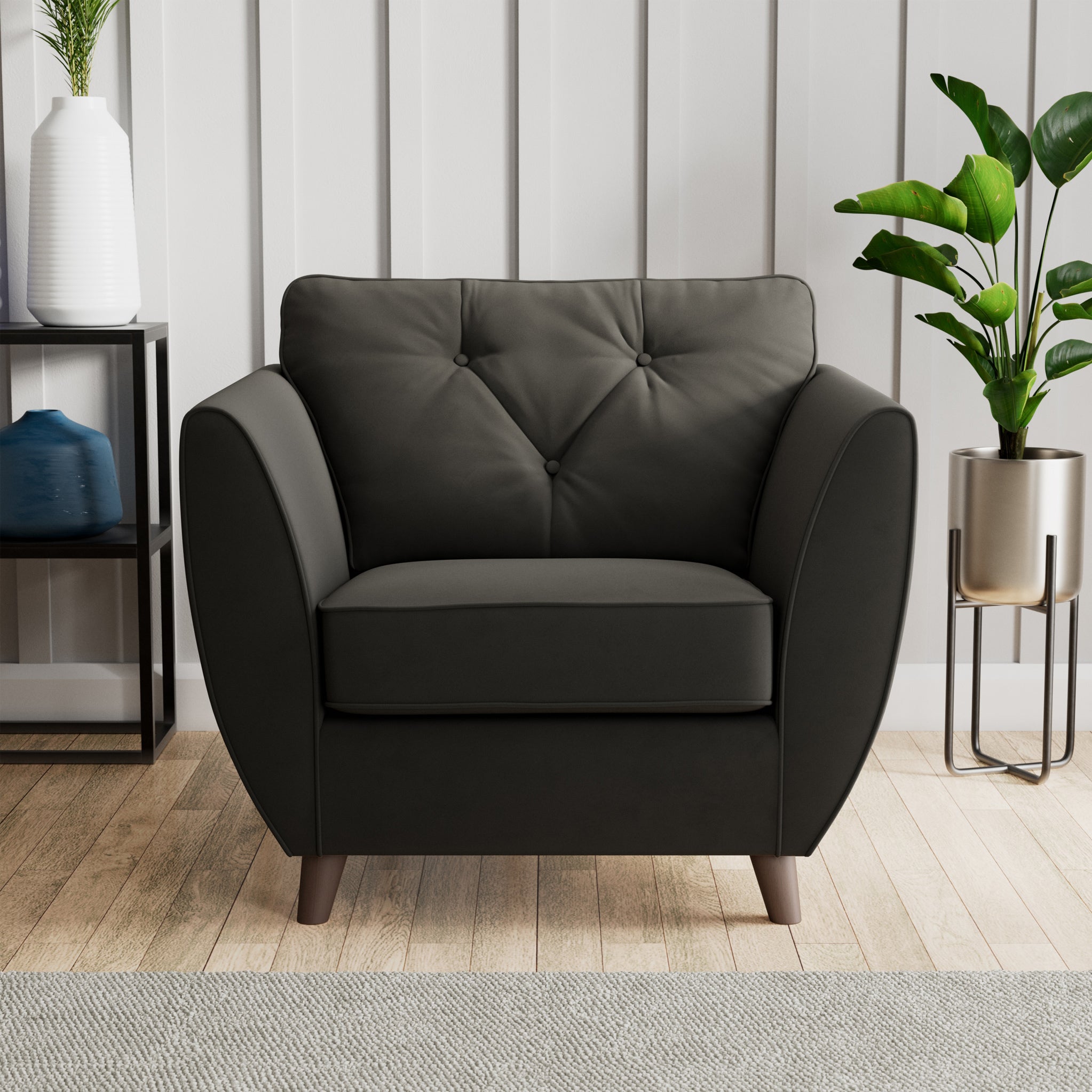 Fauteuil Edison en velours