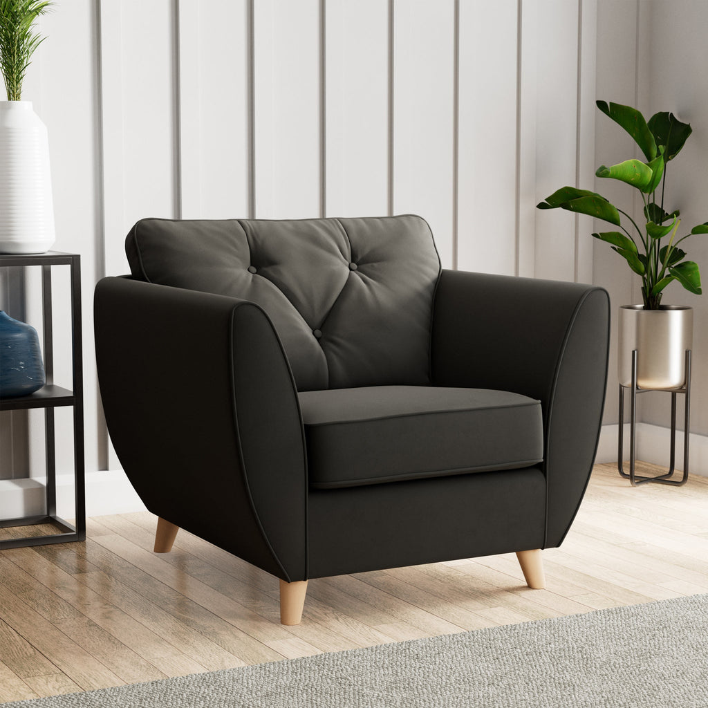 Fauteuil Edison en velours