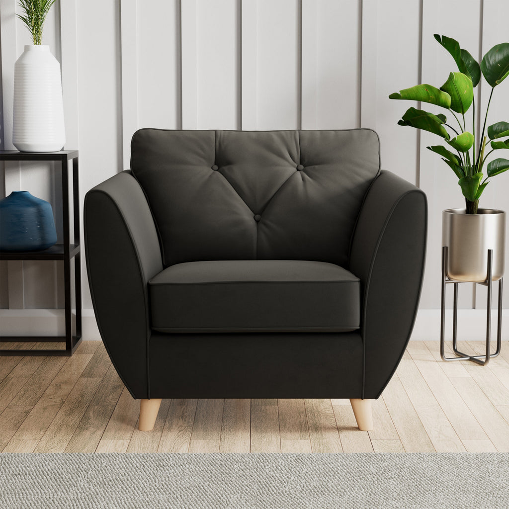 Fauteuil Edison en velours