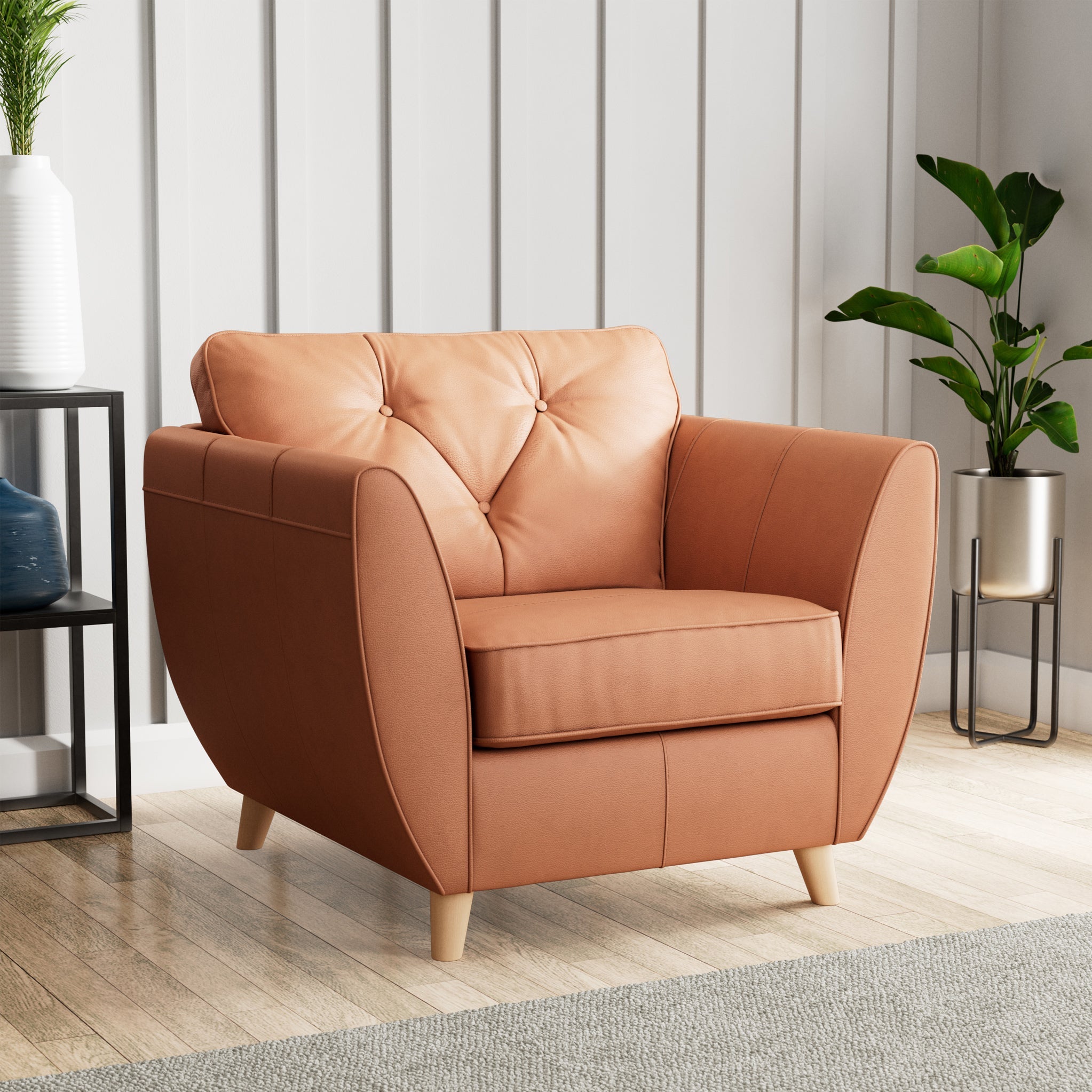 Fauteuil en cuir Edison