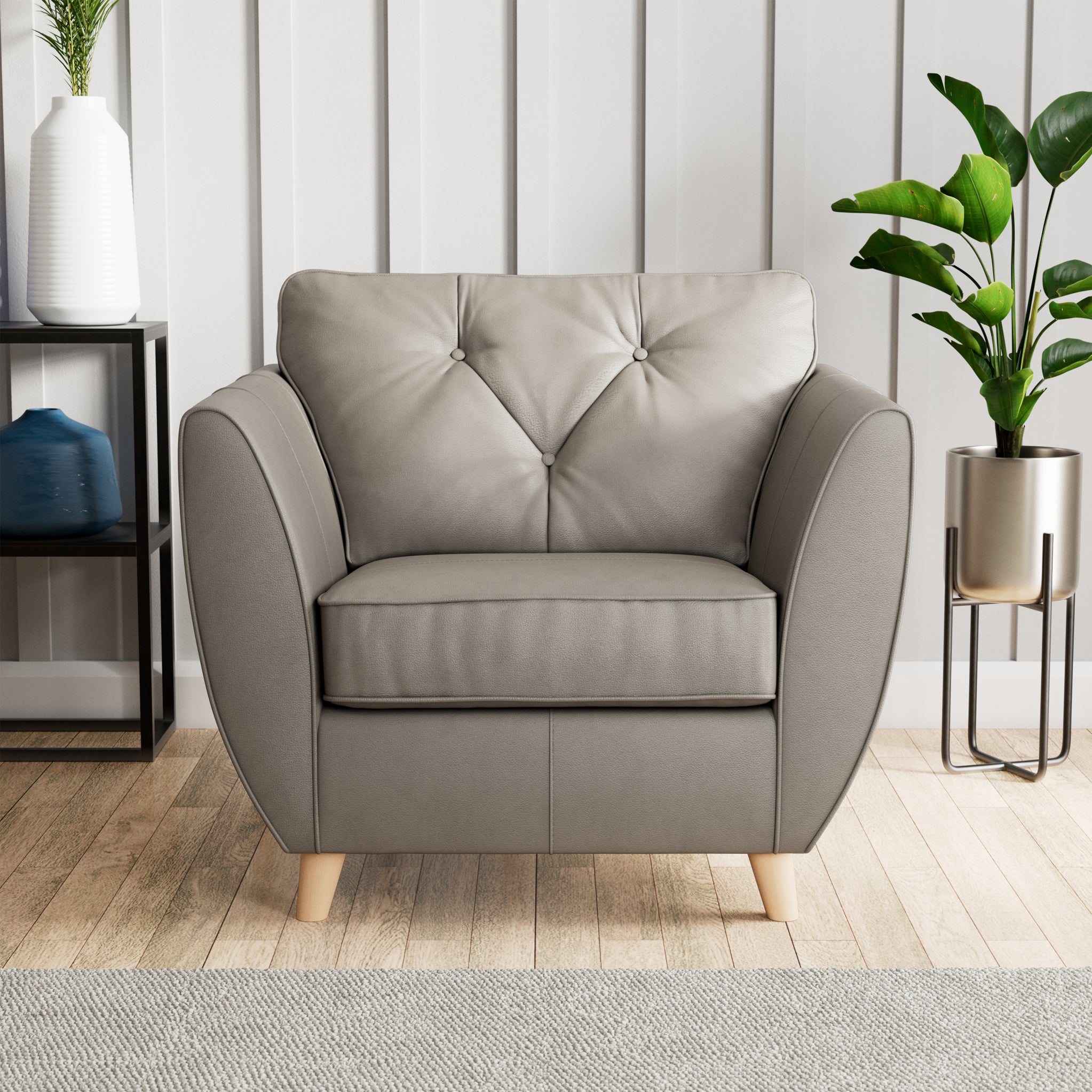 Fauteuil en cuir Edison