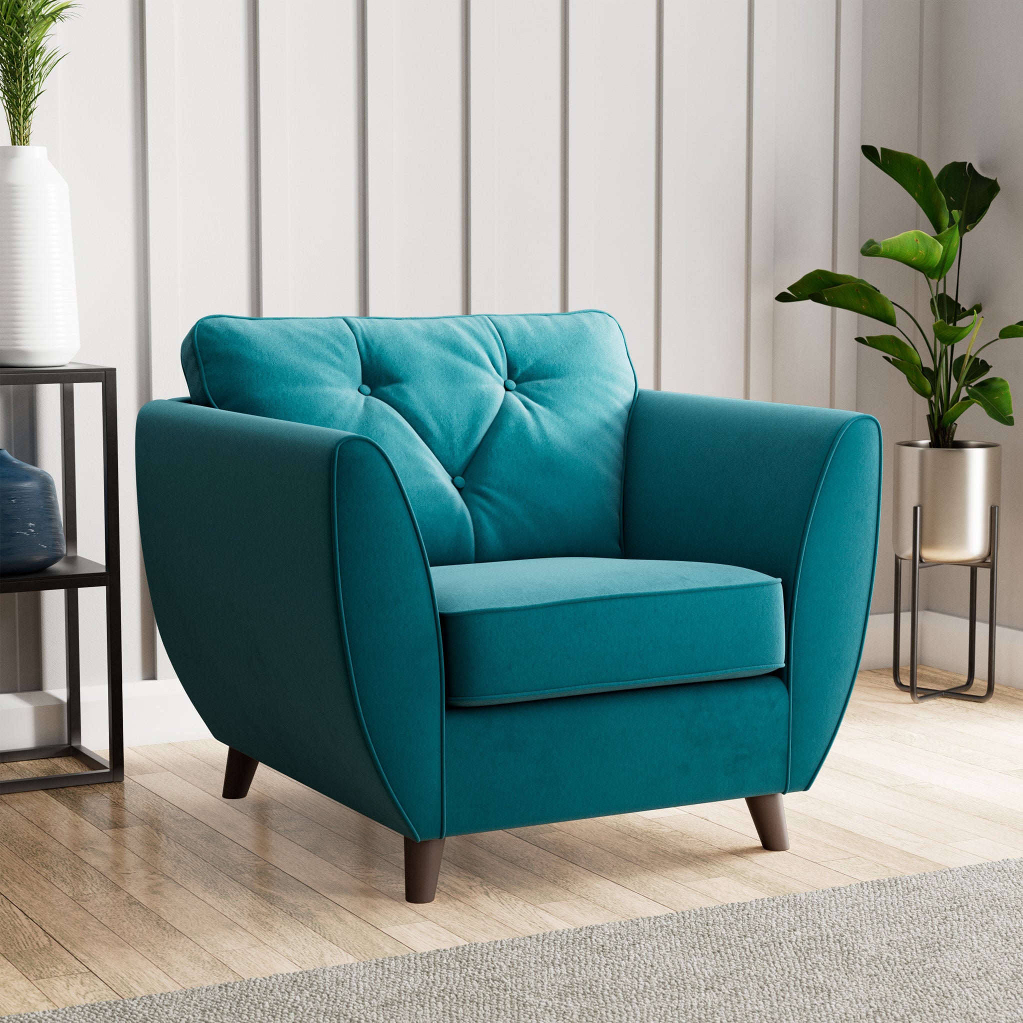 Fauteuil Edison en velours