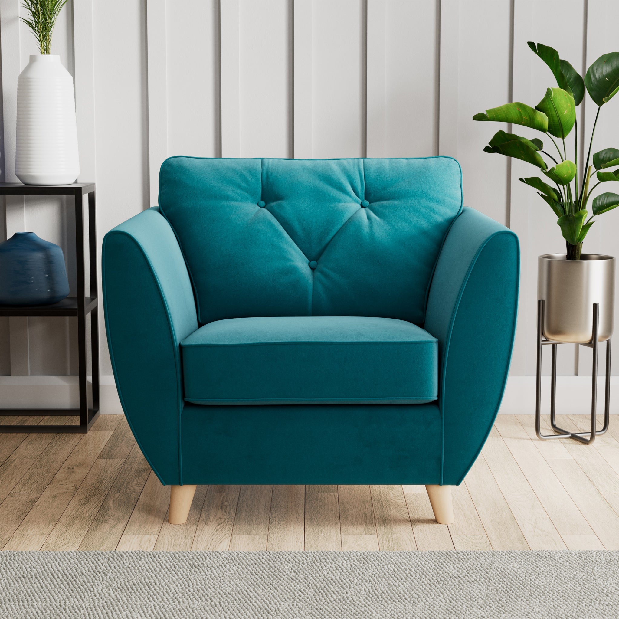 Fauteuil Edison en velours