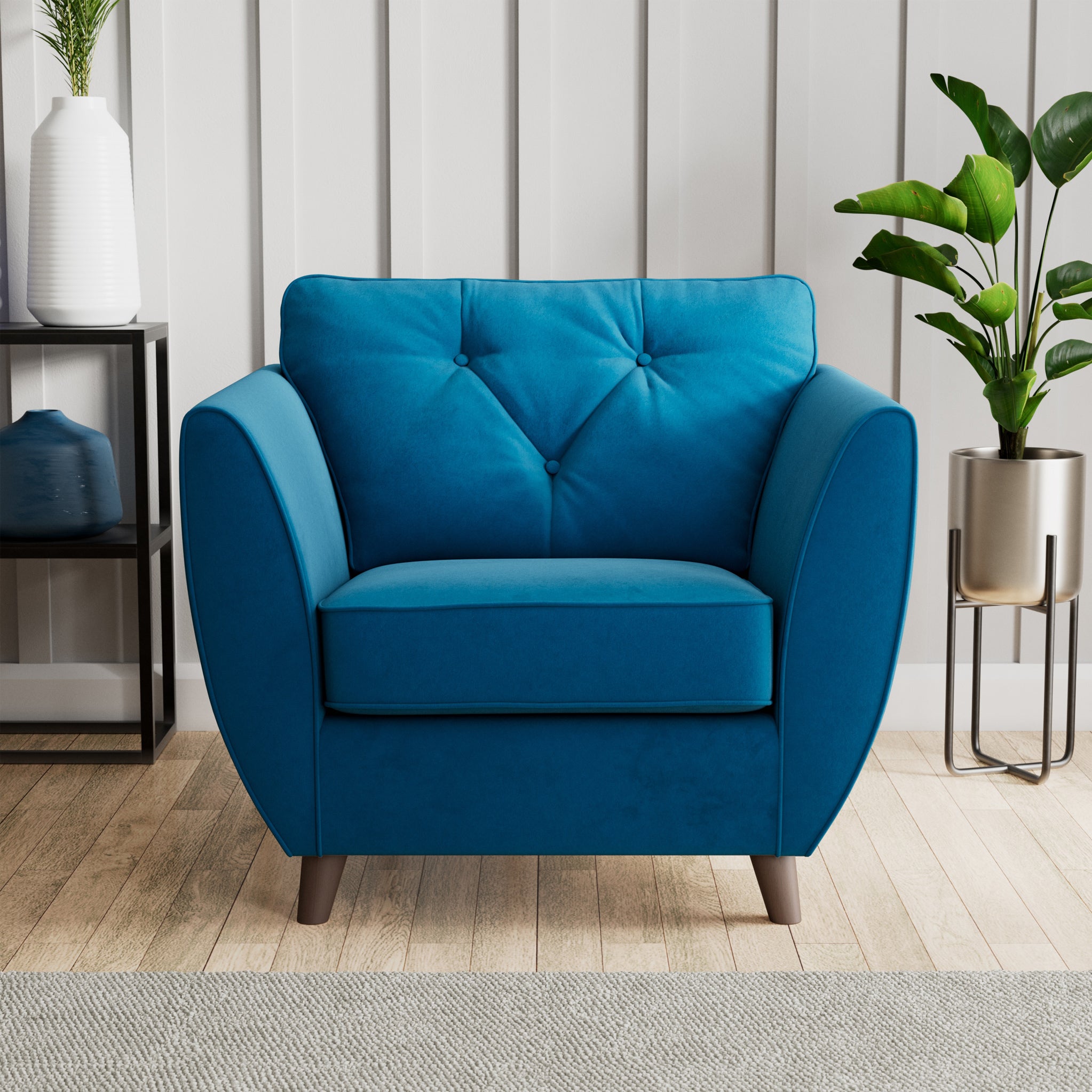 Fauteuil Edison en velours