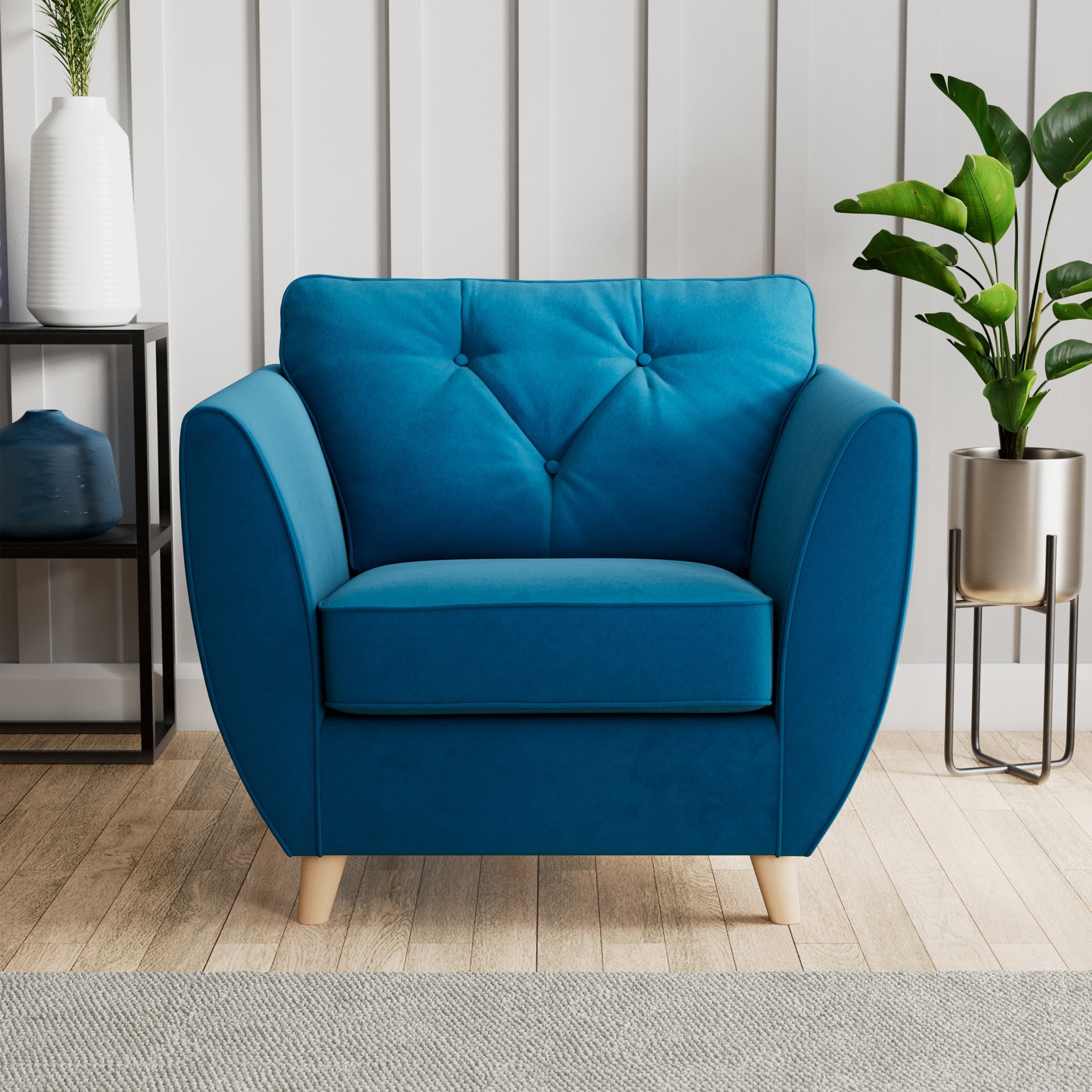 Fauteuil Edison en velours