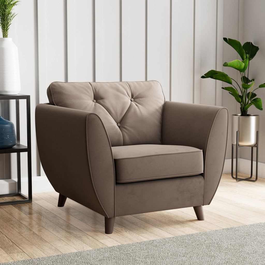 Fauteuil Edison en velours