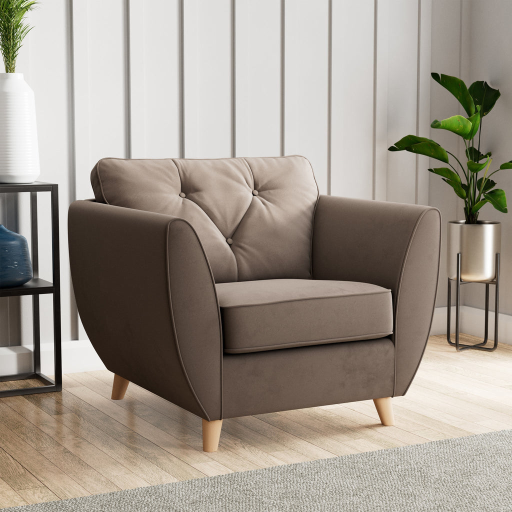 Fauteuil Edison en velours