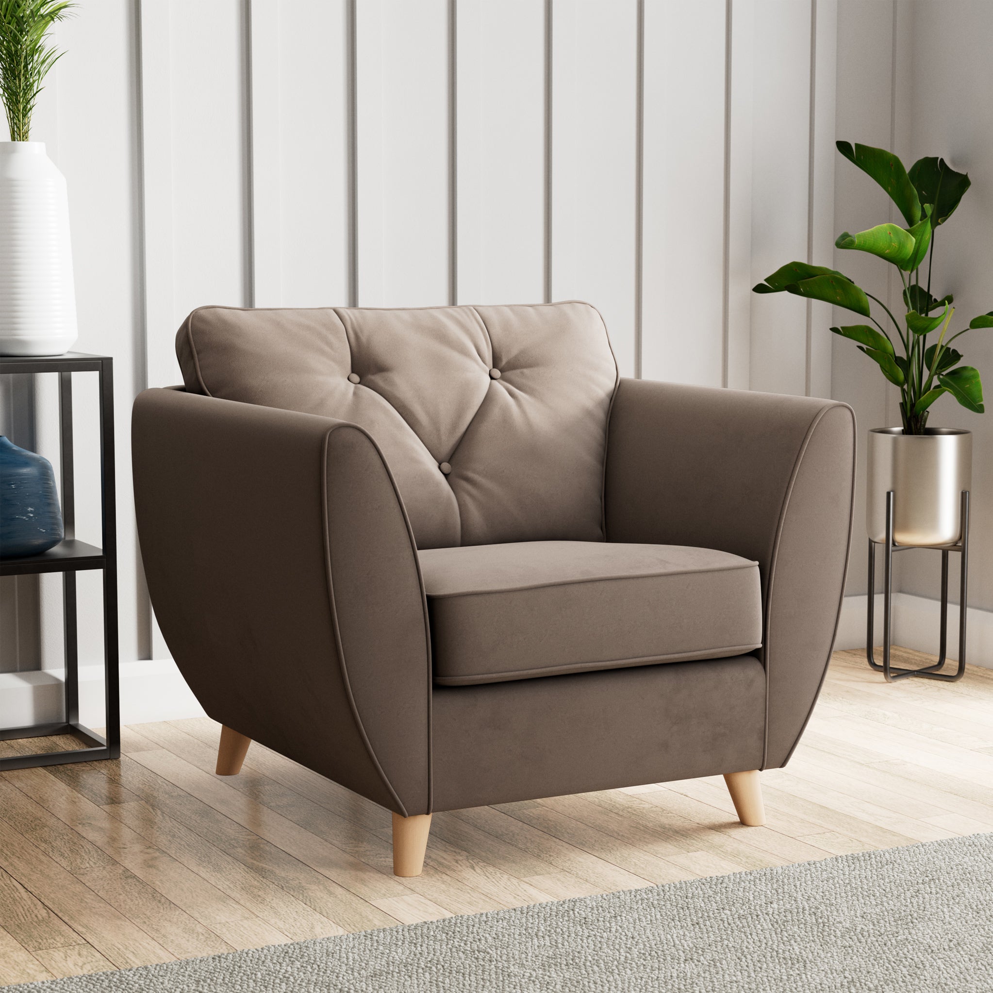 Fauteuil Edison en velours