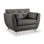 Fauteuil douillet en cuir Edison