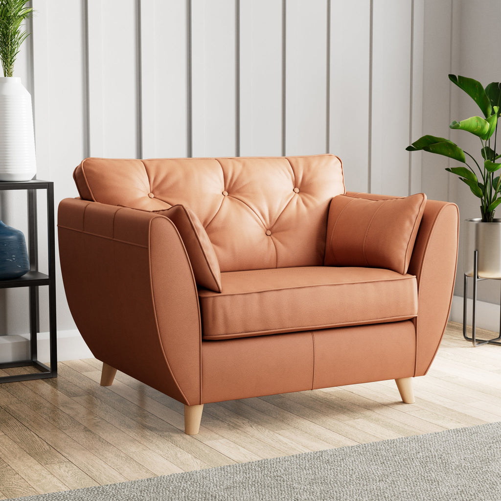 Fauteuil douillet en cuir Edison