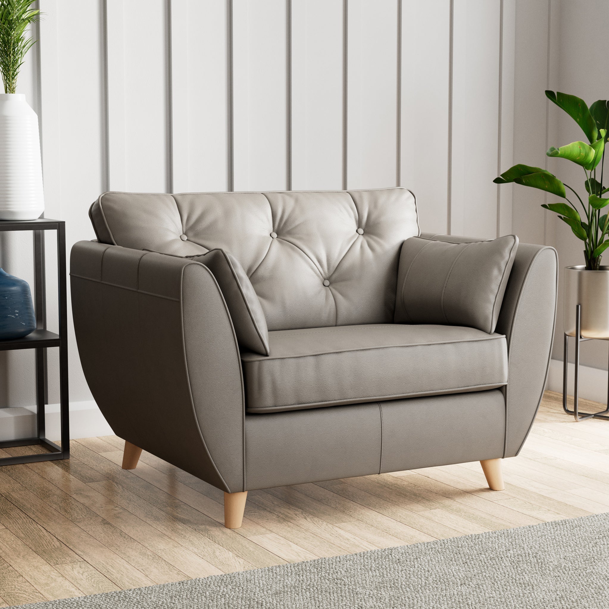 Fauteuil douillet en cuir Edison