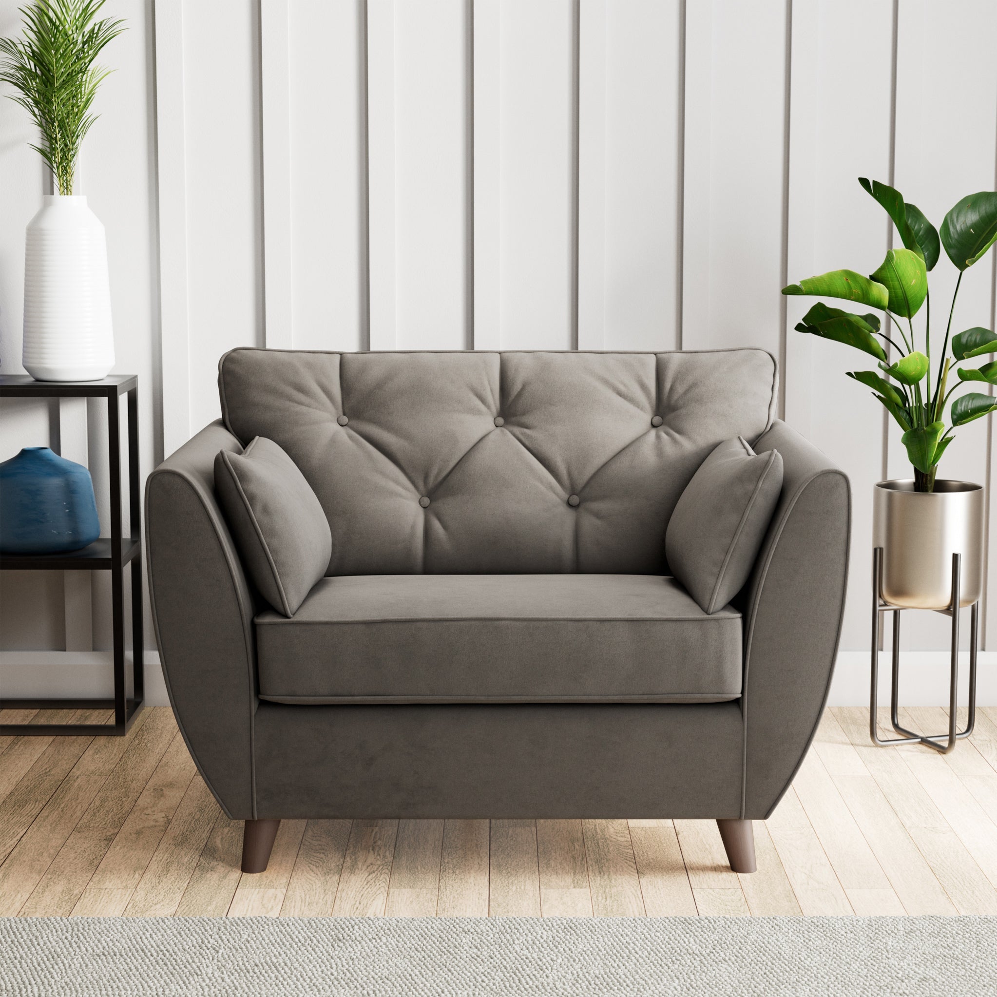 Fauteuil douillet en velours Edison