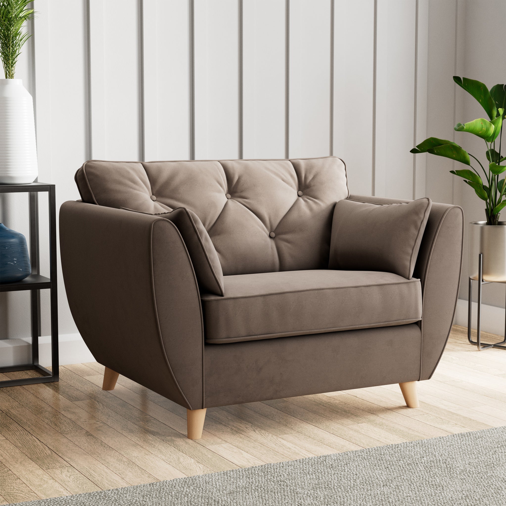 Fauteuil douillet en velours Edison