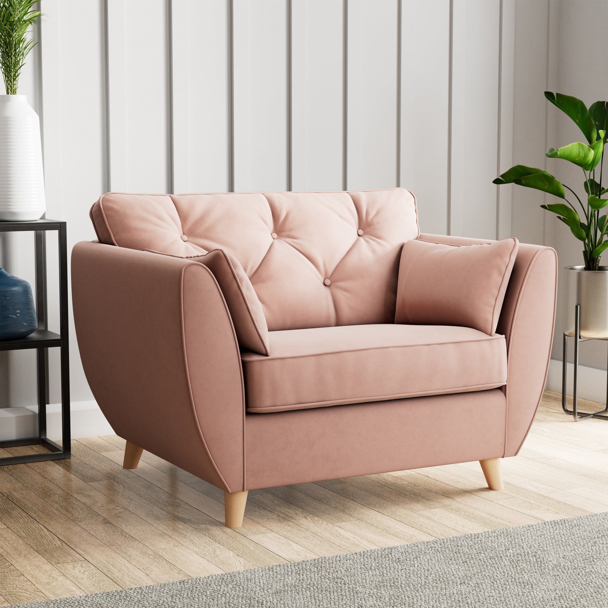 Fauteuil douillet en velours Edison