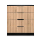 Commode à quatre tiroirs Jago à effet lattes