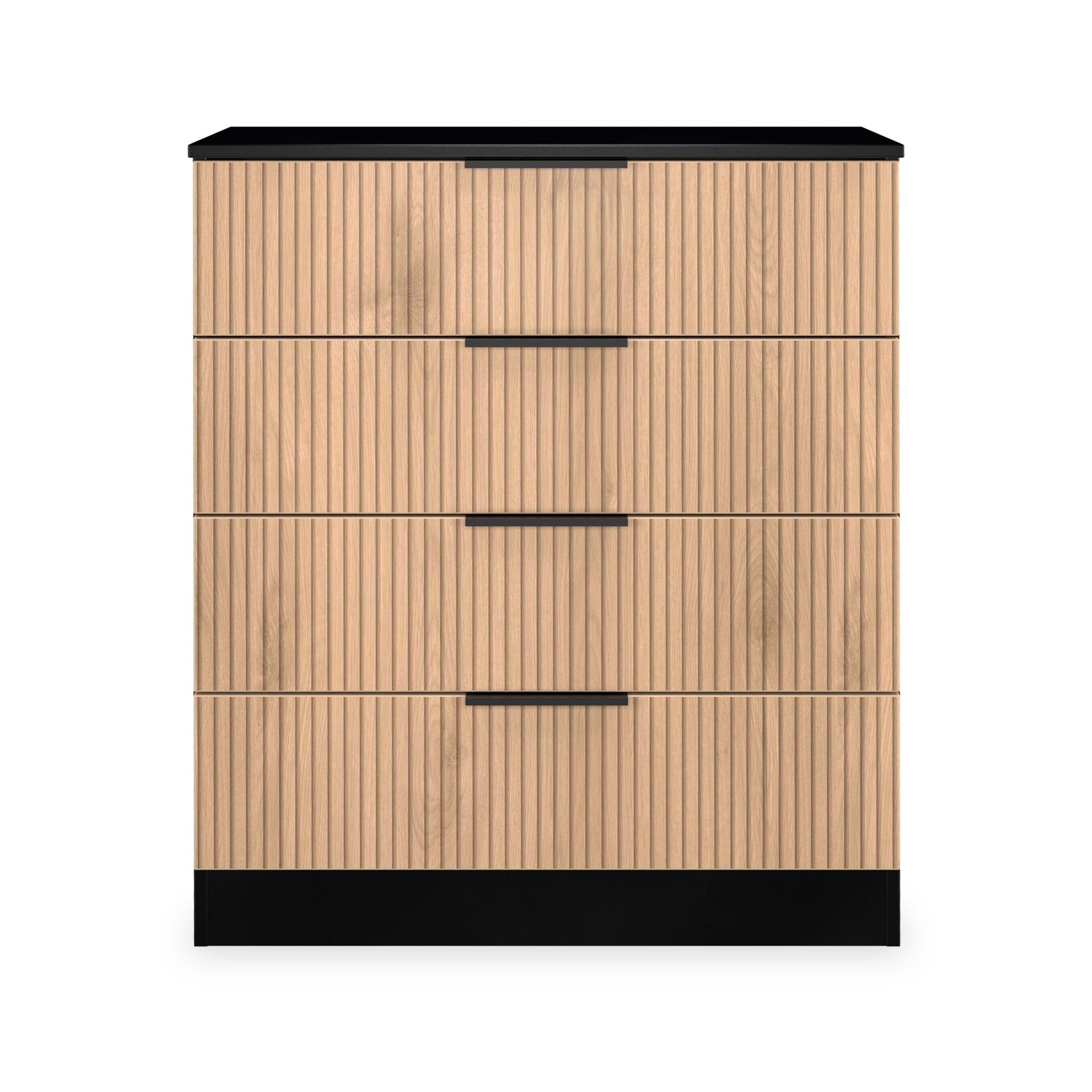 Commode à quatre tiroirs Jago à effet lattes